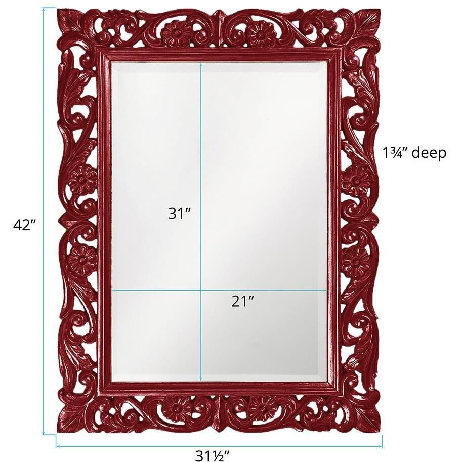 Chateau 42 X 31.5 inch Burgundy Mirror